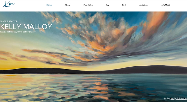 Kelly Malloy Wix Website Home Page, Designed by FH Design