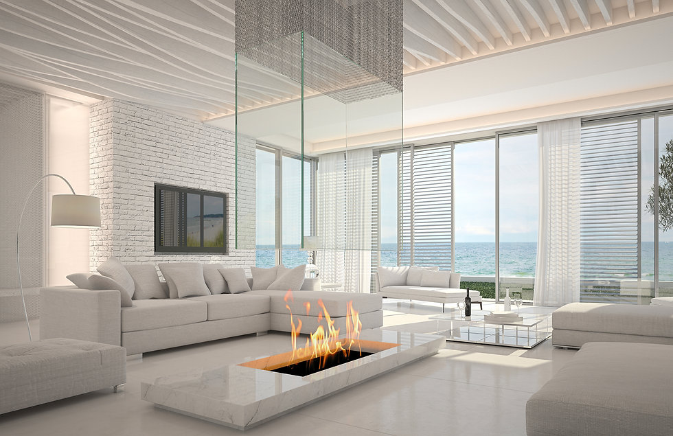 Spacious modern living room availble by Anderson Custom Homes