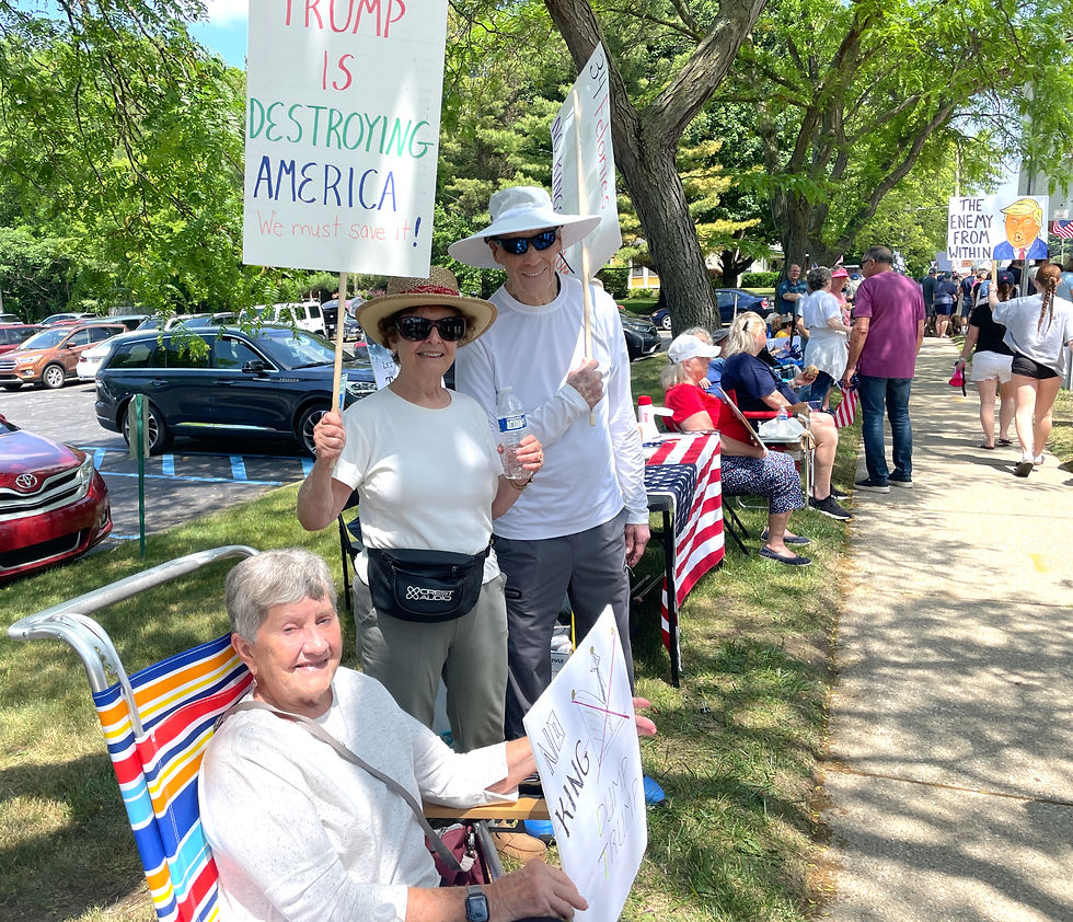 Sue Cunningham, left, together with Lois and Carl Schwartz