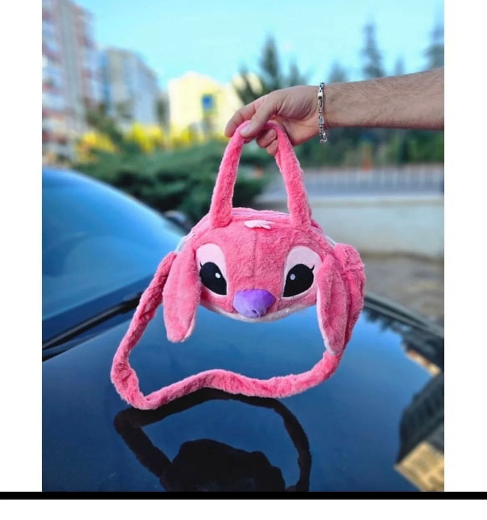 Küçük resim: Sürpriz labubu hedyeli Omuz Çantası Dikiş Kadınlar Kızlar Crossbody Peluş Çanta 
