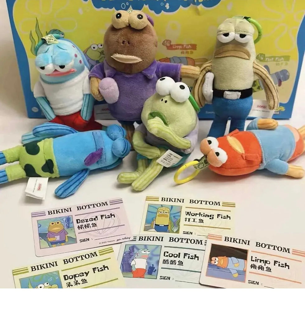 Küçük resim: Yeni Bikini bottom Arkadaşlar Serisi Kör Düz Balık Peluş Kolye Bebek Kaii Aksiyo