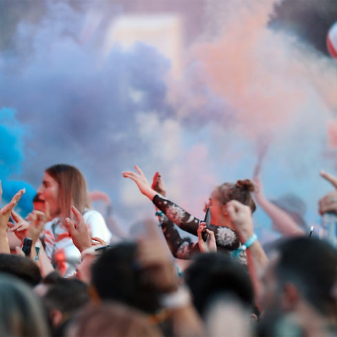 a group of people at a festival