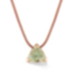 Necklace, Pendant, Prasiolite Pendant, Leather Necklace, 18K Yellow Gold