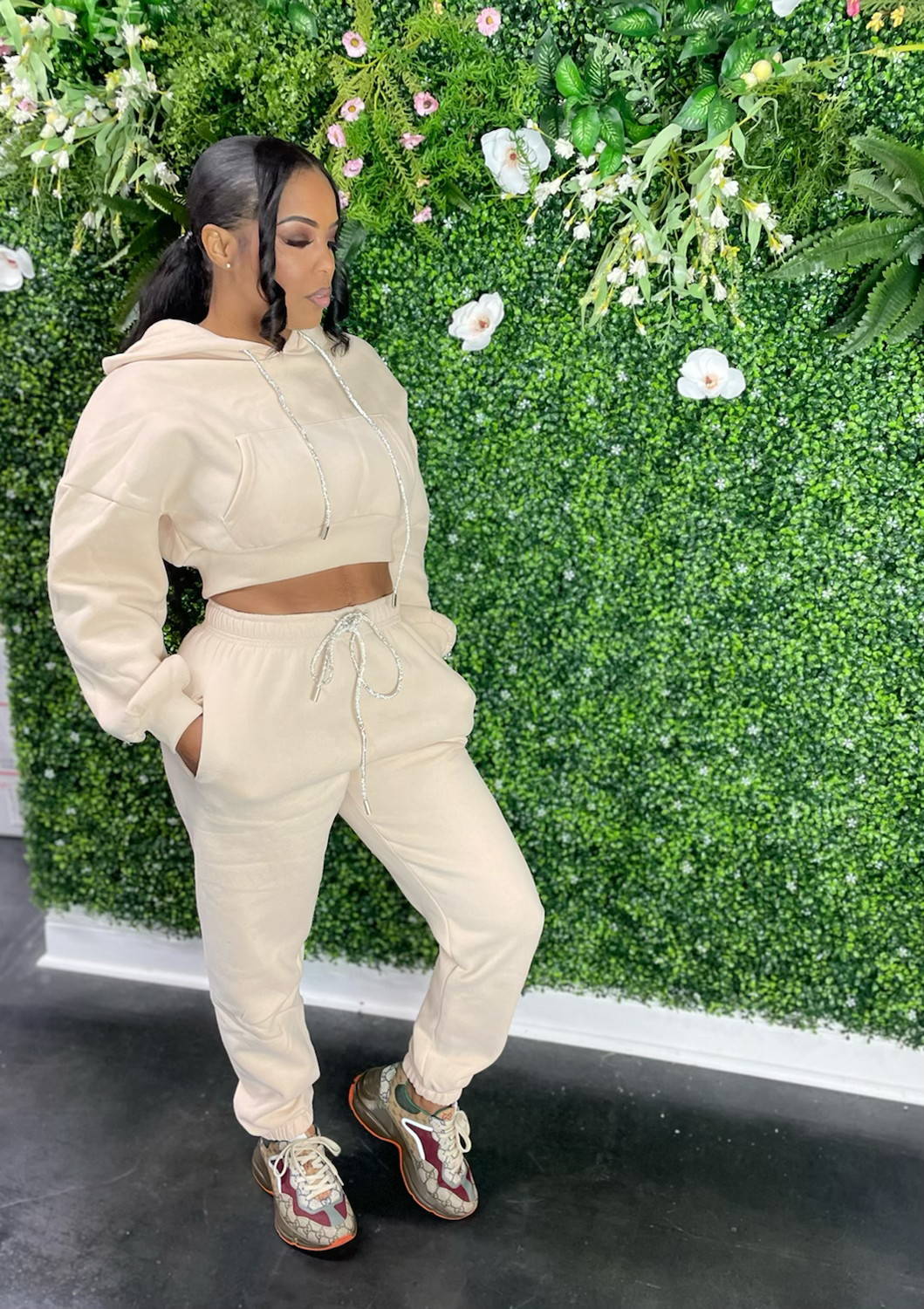 Diva Bling Jogger Set | Noir