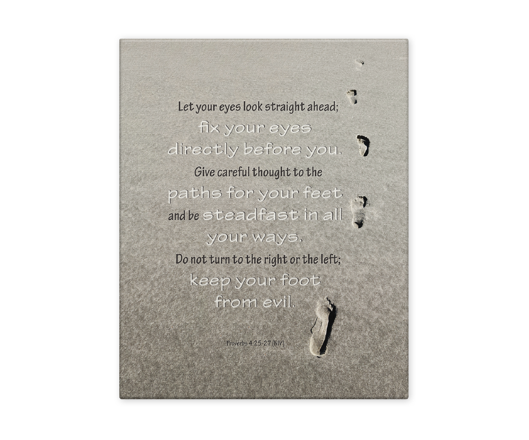 CanvasPaths For Your Feet, Proverbs 4:25-27 NIV, Wall Décor, Canvas Wrap Print