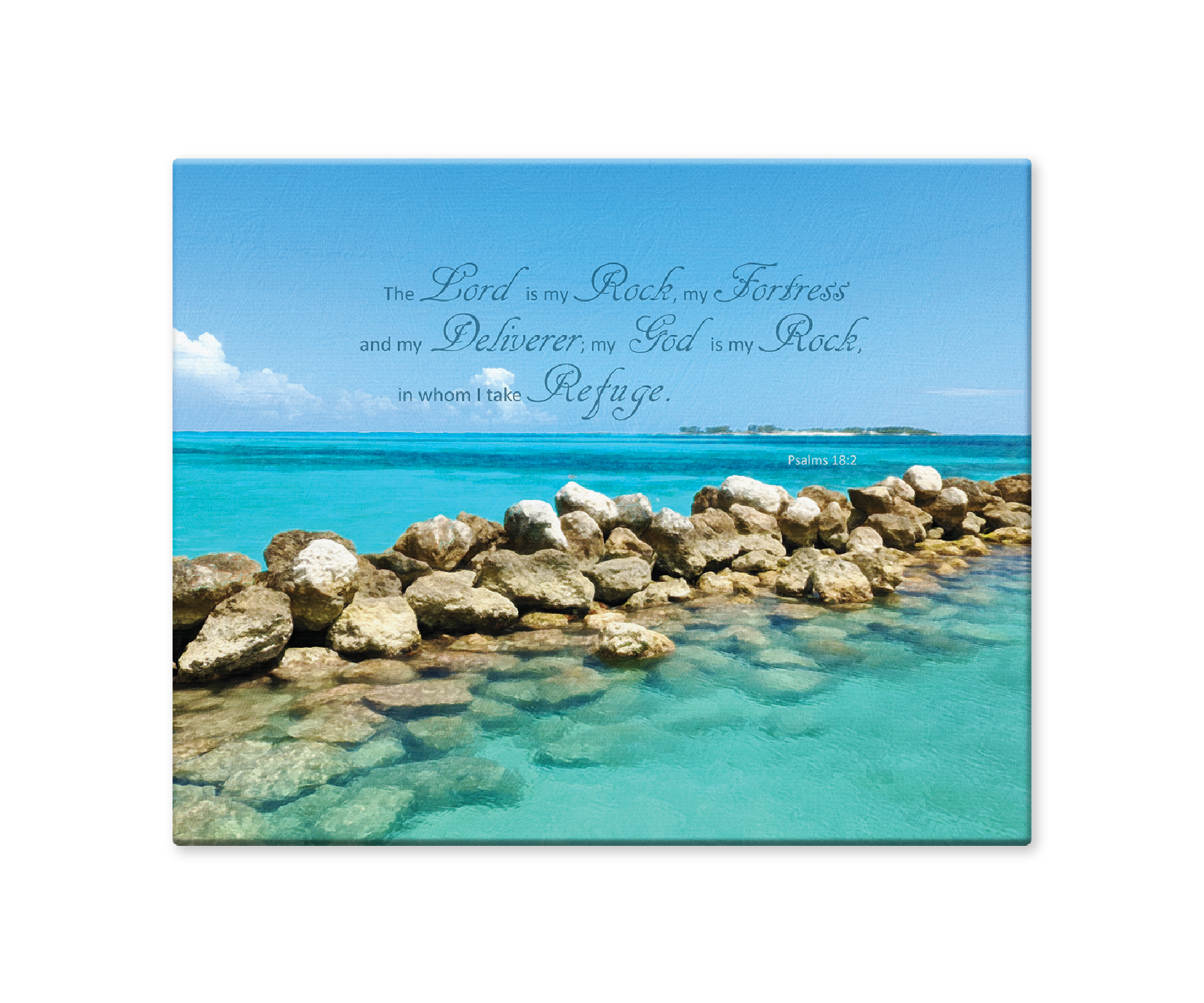 Lord is my Rock, Scripture, Psalms 18:2, Wall Décor, Canvas Wrap Print