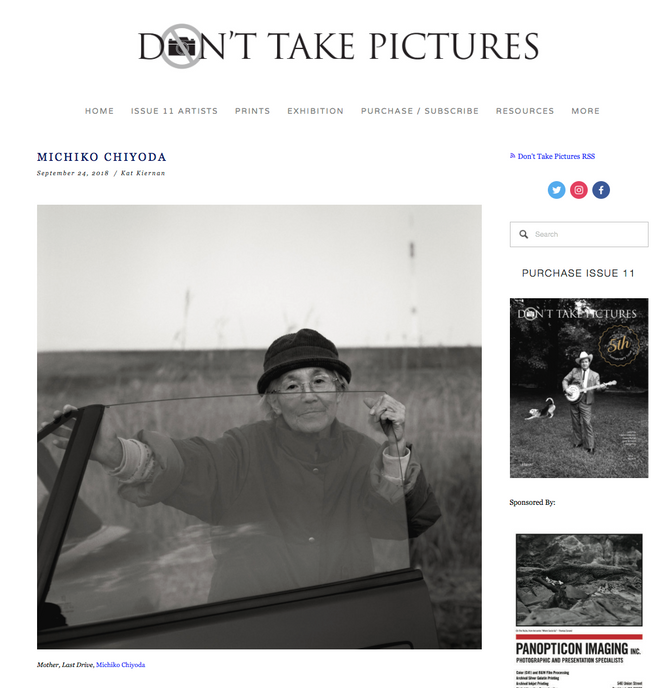 "Don't Take Pictures" websiteに掲載