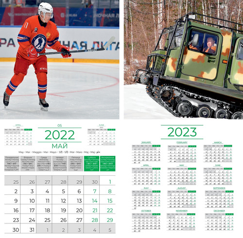 Calendrier Rink Hockey 2023 2022 Vladimir Putin Wall Calendar "Peacemaker" 13 Languages With Tiger |  Putin Souvenir