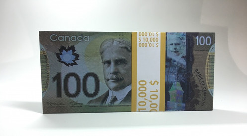 100 Canadian Dollars Twenty Bilateral Pack Of Notes Paper Money Souvenir - souvenir money 100 canadian dollars