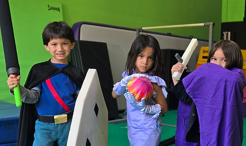 Young kids dressed as RPG characters