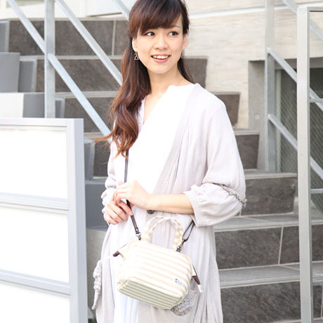 サムネイル： 2 Way Mini Boston Camera Bag /Vanilla stripe