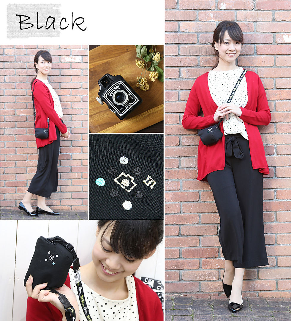 サムネイル： Camera Case/ S size/ Needlework black