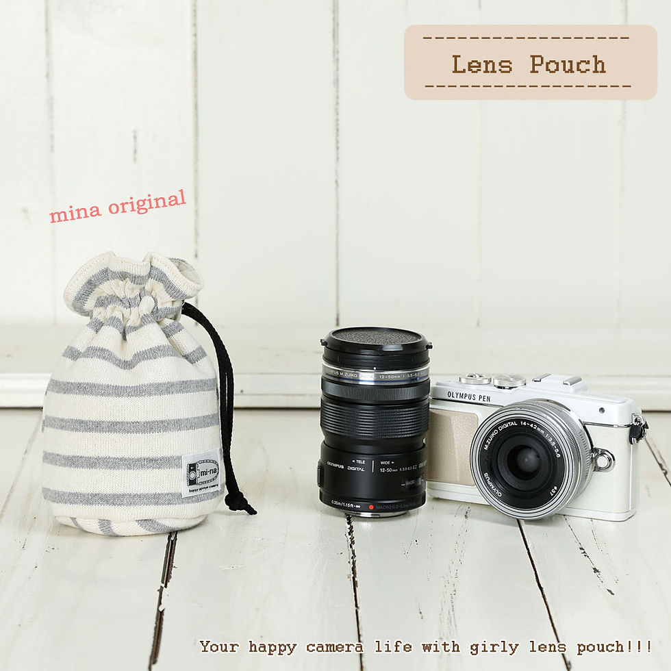 サムネイル： Lens pouch /S size/Gray stripe