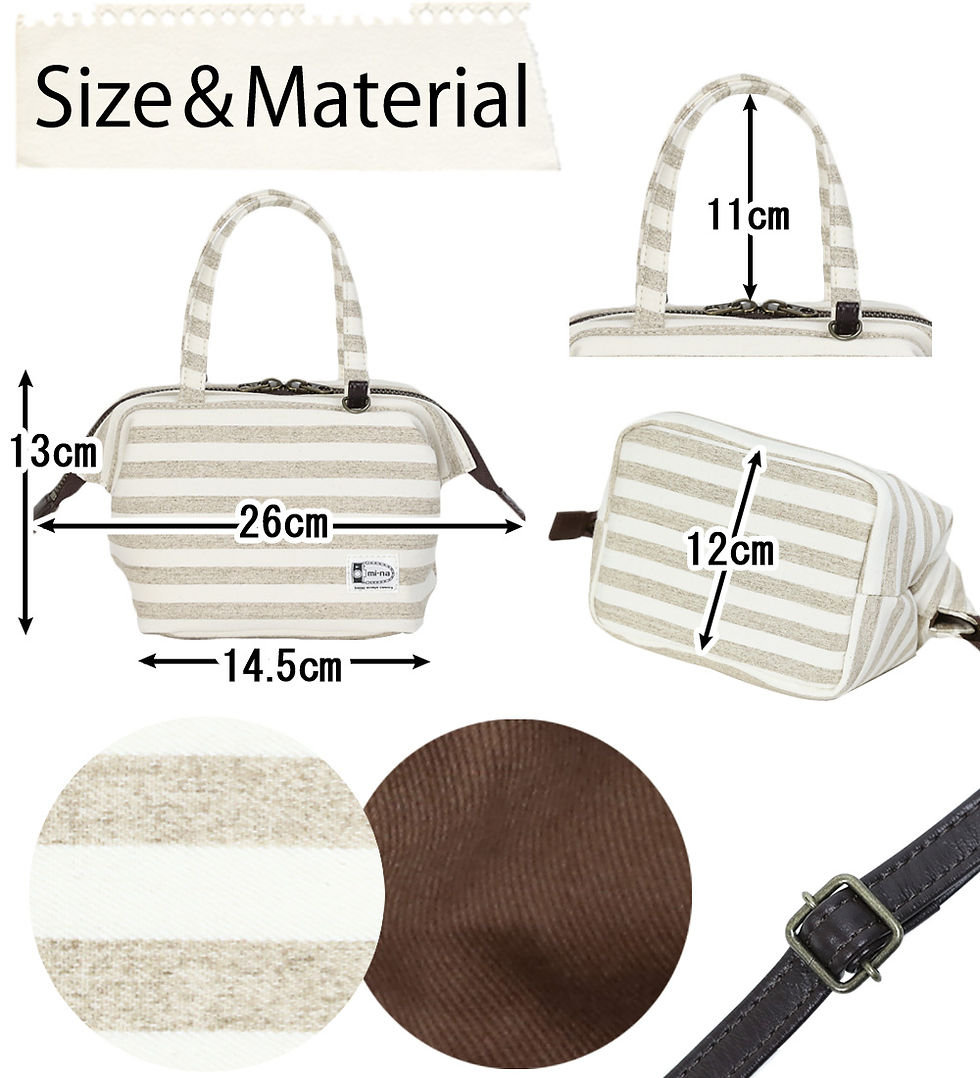 サムネイル： 2 Way Mini Boston Camera Bag /Vanilla stripe
