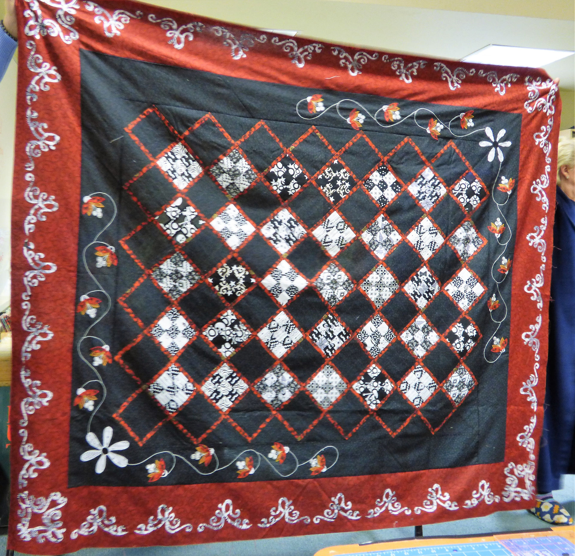 Michelle showed off one of her quilt