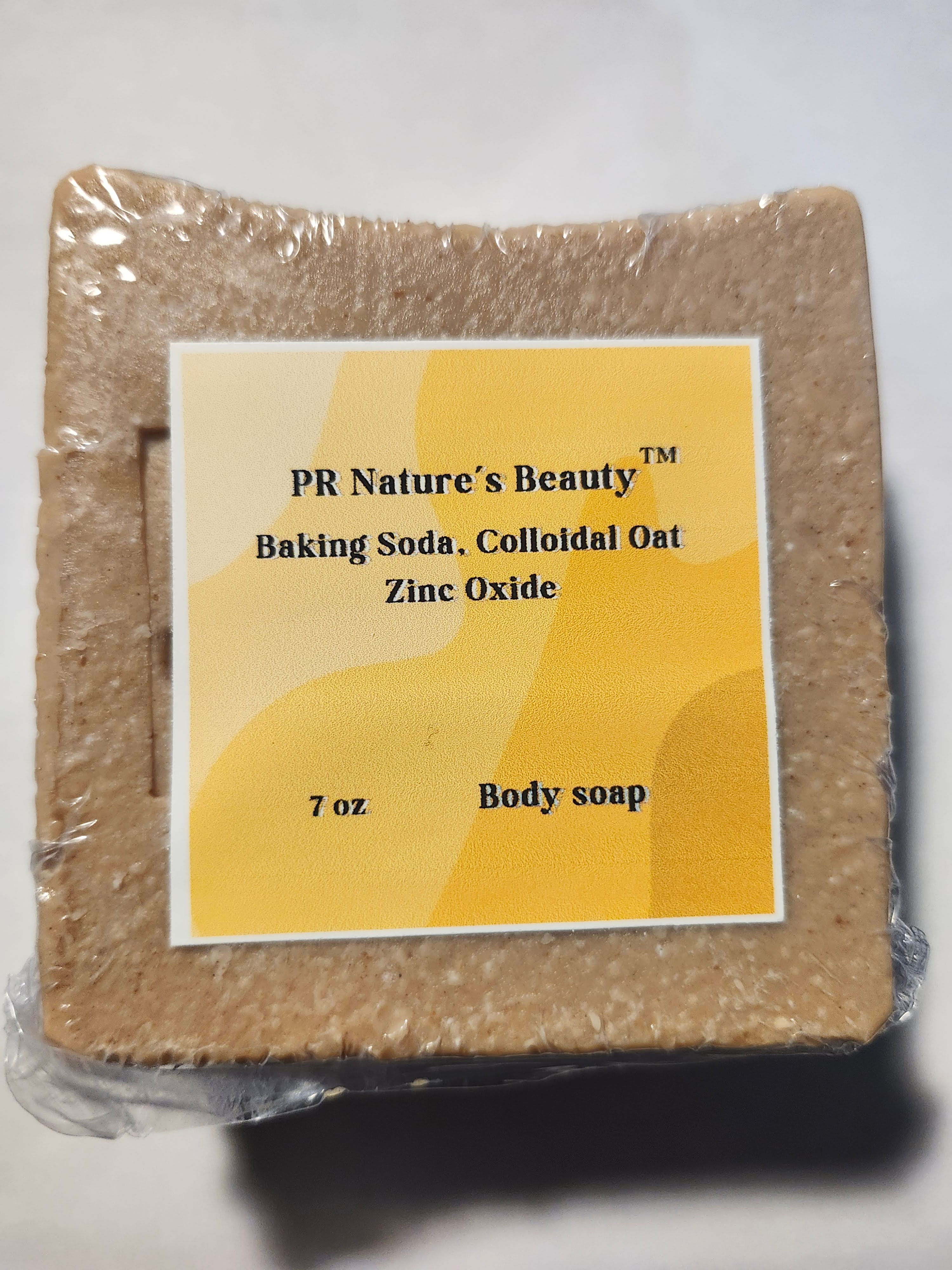 PR Nature's Beauty tm Baking Soda colloidal Oat Zinc Oxide Bar Soap 7oz