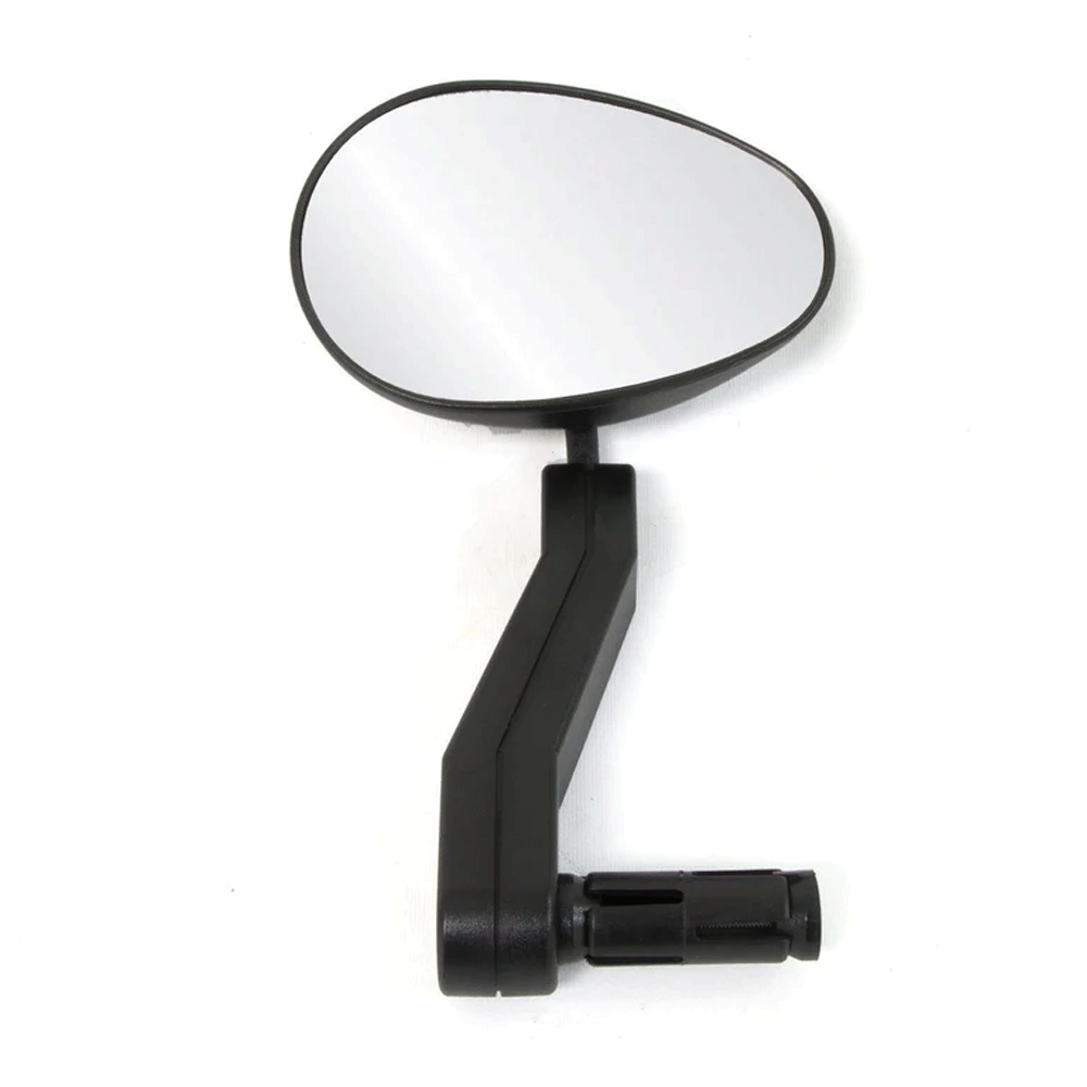 מראה שחורה לאופניים על רקע לבן, פרטי המראה ברורים, גלגלי הממלכה.