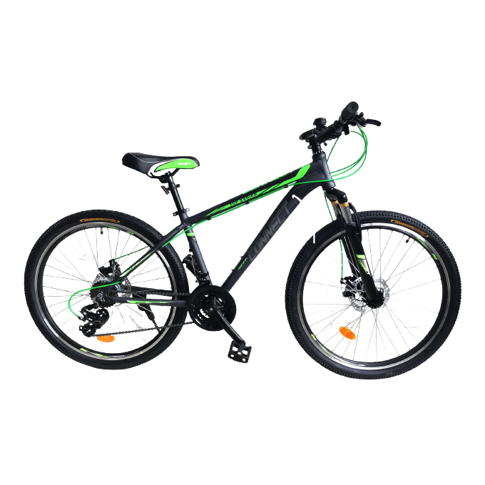 אופני הרים שחורות וירוקות. גלגלי הממלכה, סינגל ספיד אופני עיר Urbanico Club