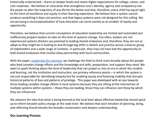 C!E Essential Learning - Leadership in Learning