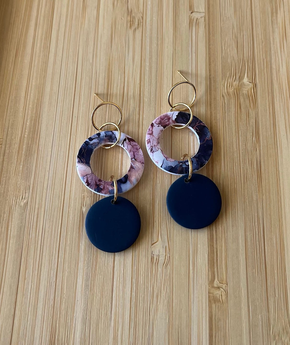 Navy Allure Marble Dangle
