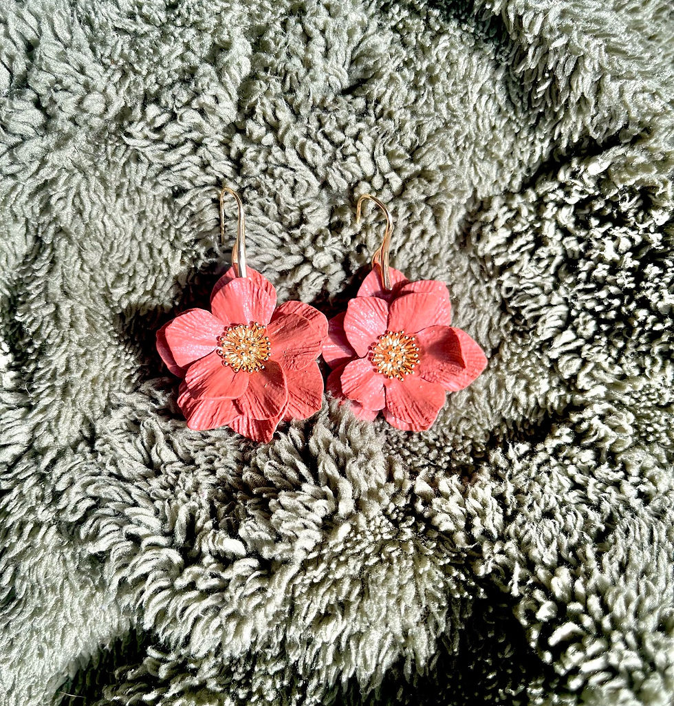 Thumbnail: Sunset Orange Allure Floral ~ Dangles