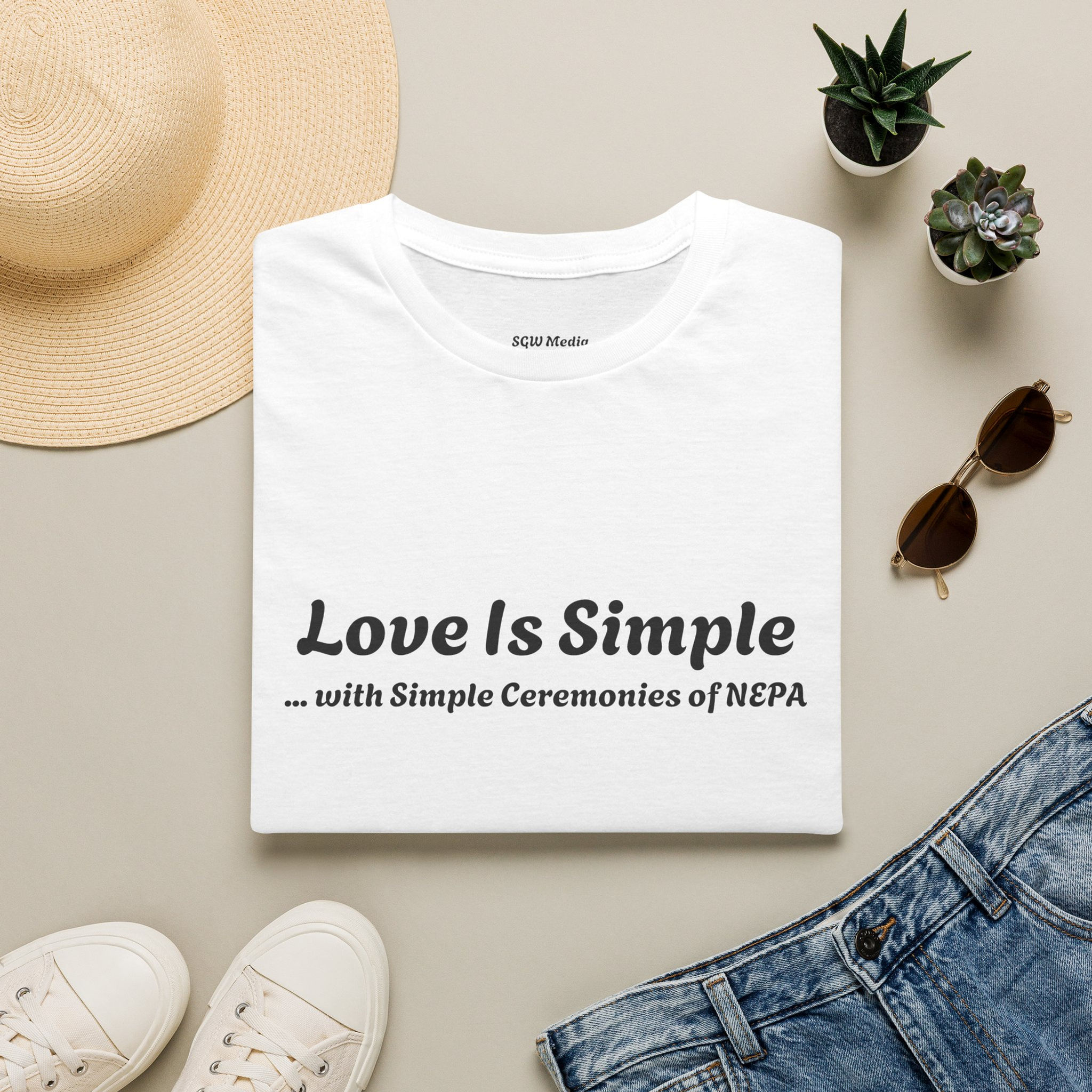 T-Shirt — "Love Is Simple" Ceremony Tee (with Simple Ceremonies of NEPA)