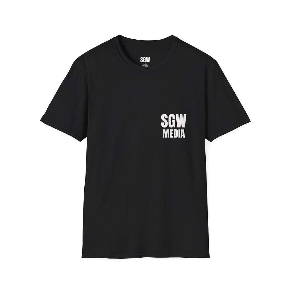 Thumbnail: SGW Media T-Shirt — Branded Crewneck Tee with 'SGW MEDIA' Logo & Backlist