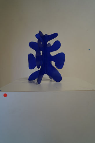 Created by Stephen Coburn. Each of these perpendicular maquettes are made of two different shapes that are then centrally placed together at a ninety degree angle. Made from Stainless steel cutouts, these pieces are designed to have a groove at their centre so that they may be slotted together to create a three-dimensional sculpture. Painted various colours with Caduco paint.
Many have been sold to various galleries, and can be purchased at Coburn Fine Art, Mosman.
Size: Each are small desk sculptures of varying sizes, but typically 200mmx120mmx120mm, each vary slightly.