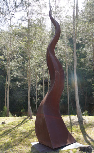 
Created by Stephen Coburn from corten steel. This piece was created for Sculpture in the Vineyards 2007. The work symbolises a flame erupting from the earth-representing the Australian wildfires, and how the bush bounces back after these catastrophic events.
Currently located in a private collection.

Size: 6000mmx1200mmx1200mm