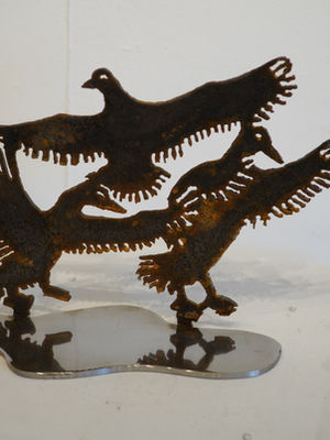 Ducks Alighting Onto the Brook