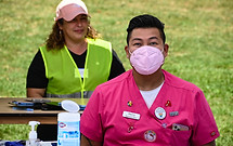 Health Care Professional at Spahr Center Vaccination Event and Picnic by Gabriel David Barkin