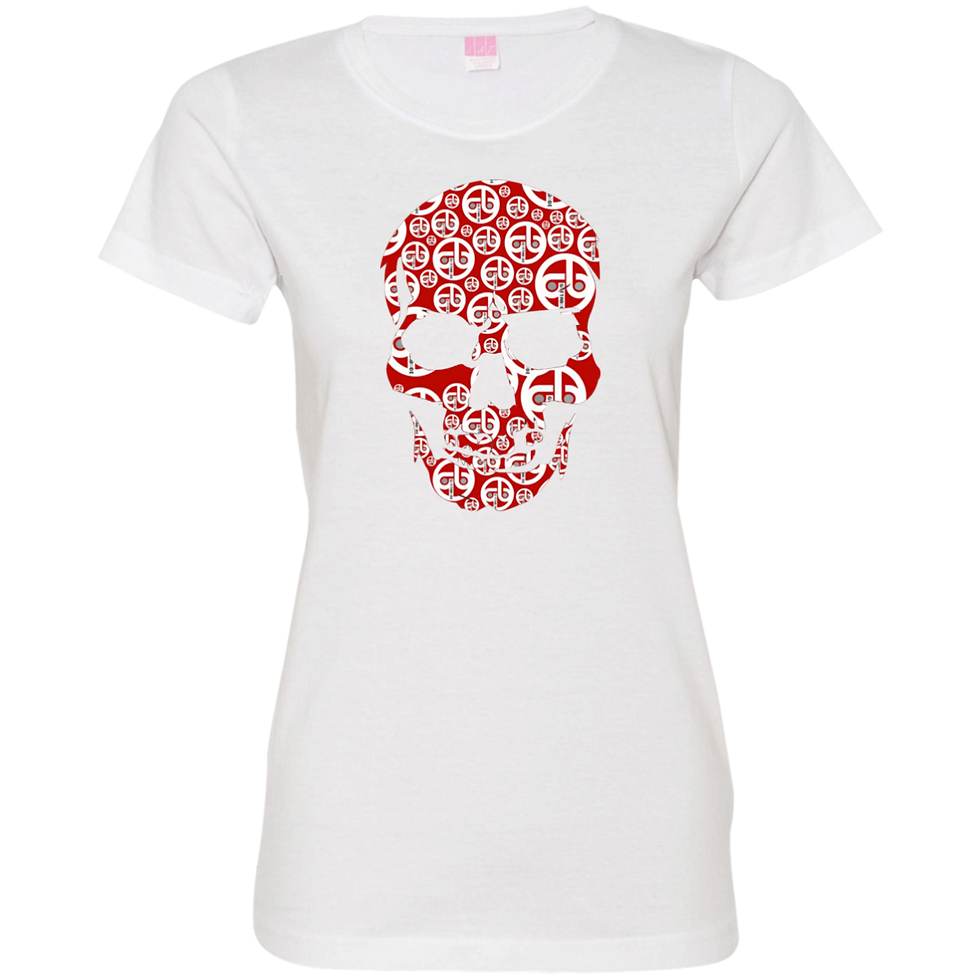 Thumbnail: Red Skull Head in Multi-Color Short Sleeve T-Shirts
