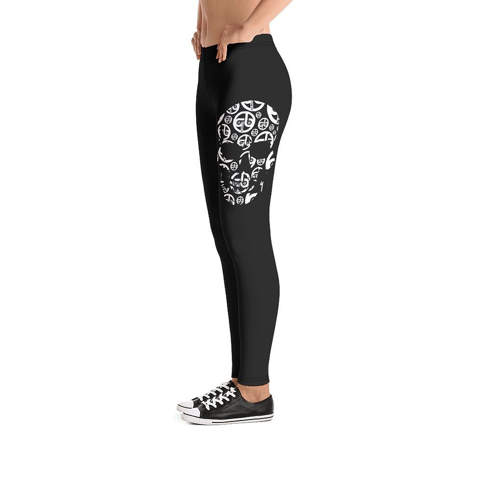 Thumbnail: GB Oversize Skull Black Leggings