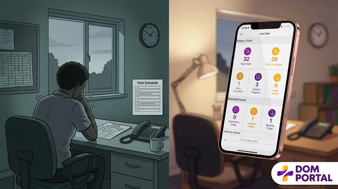 Real-time monitoring helps teams see care visit activity instantly and improve lone worker safety