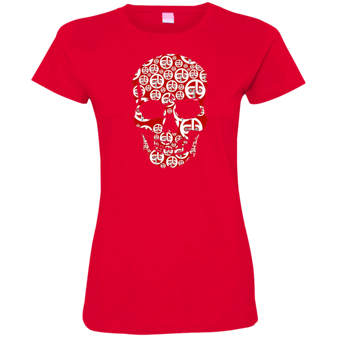 Red Skull Head in Multi-Color Short Sleeve T-Shirts