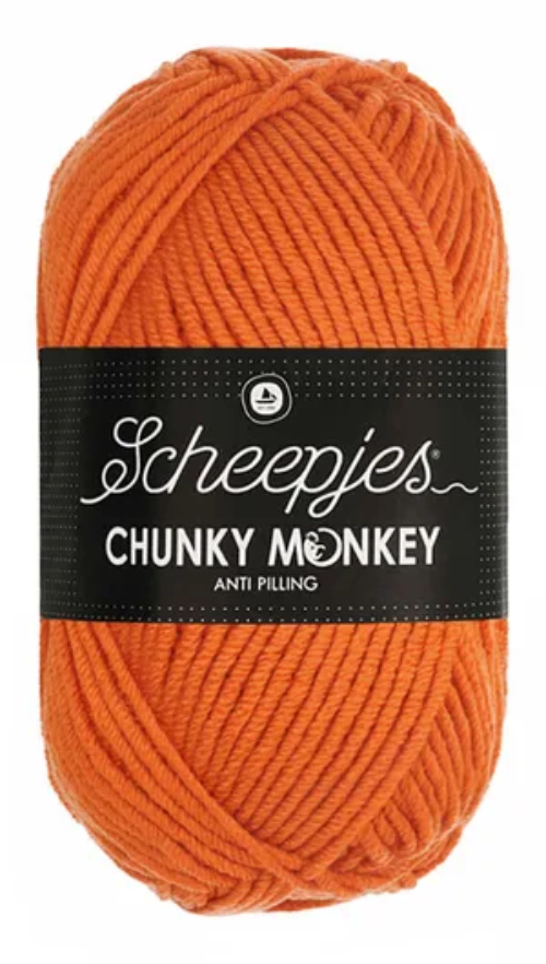 Scheepjes Chunky Monkey Yarn -1711 Deep Orange