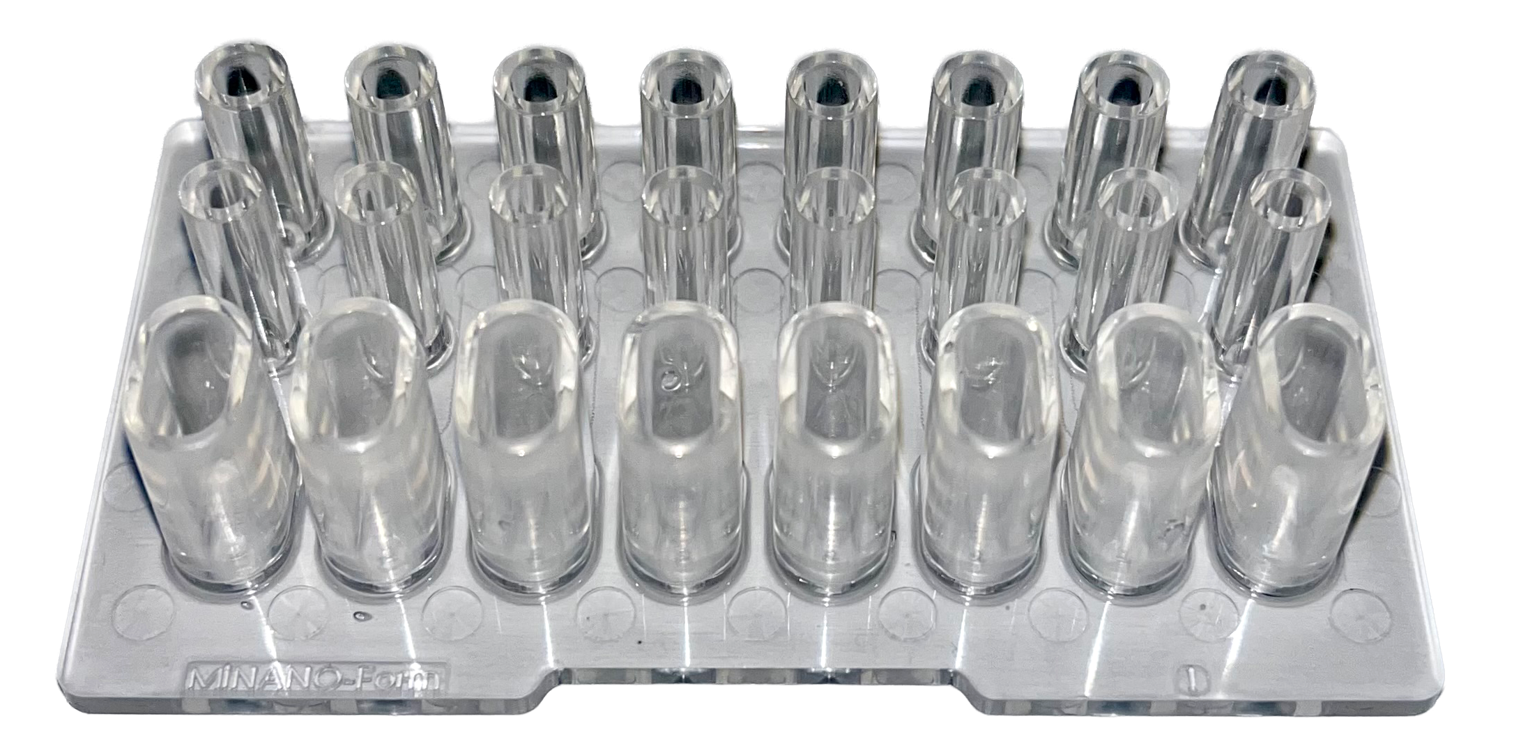 Small-volume MiNano Form cartridge with eight rows of small wells