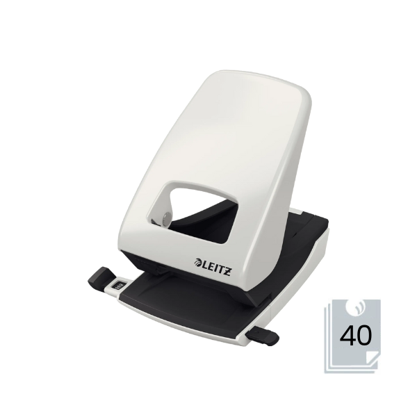 FURADOR 2 FUROS 40 FOLHAS LEITZ 5138 CINZA CLARO