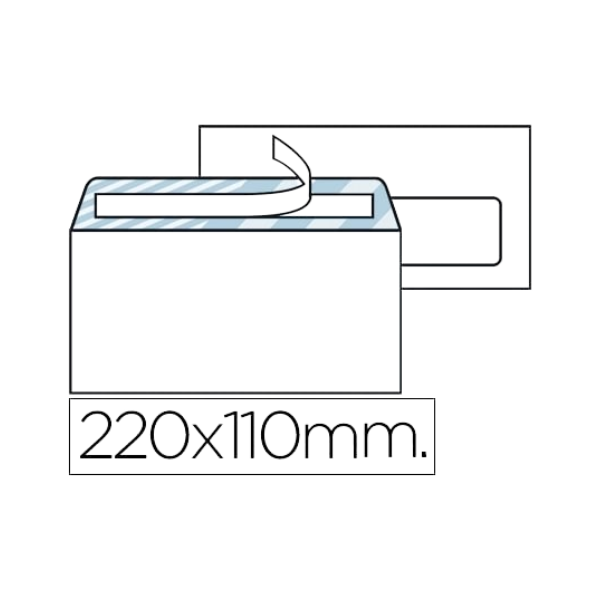 ENVELOPE DL BRANCO COM JANELA 110x220mm TIRA SILICONE CAIXA 500 UNIDADES