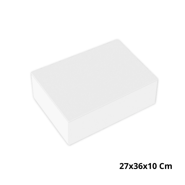 CAIXA PARA BOLOS CARTOLINA BRANCA 27x36x9,5 Cm (10 UNIDADES)