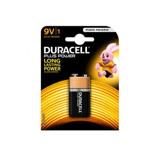 PILHA DURACELL PLUS POWER ALCALINA 9V 6LR61 BLISTER COM 1 UNIDADE