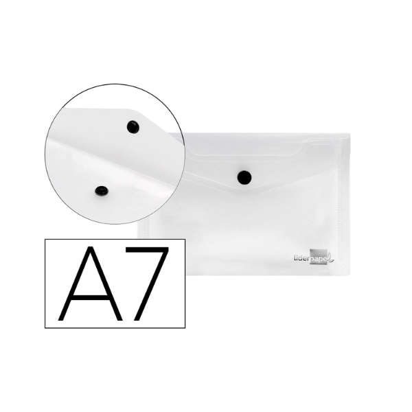 BOLSA/DOSSIER ENVELOPE PLÁSTICO A7 COM MOLA CRISTAL