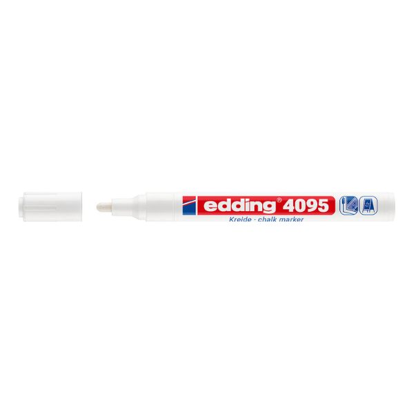 MARCADOR EDDING 4095 GIZ P/VIDRO & QUADRO ARDÓSIA 2-3MM BRANCO (49)