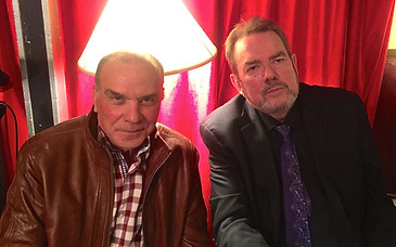 Actor Alan Safier is backstage with songwriter Jimmy Webb after a performance.