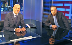 NBC Anchor David Ushery interviews Alan Safier on "New York Nightly News"