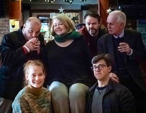 The cast (back row): Alan Safier, Nora Chester, Mac Brydon, Kevin Gilmartin. (Front row): Lyndsay Ryan, Jordan Ahnquist.