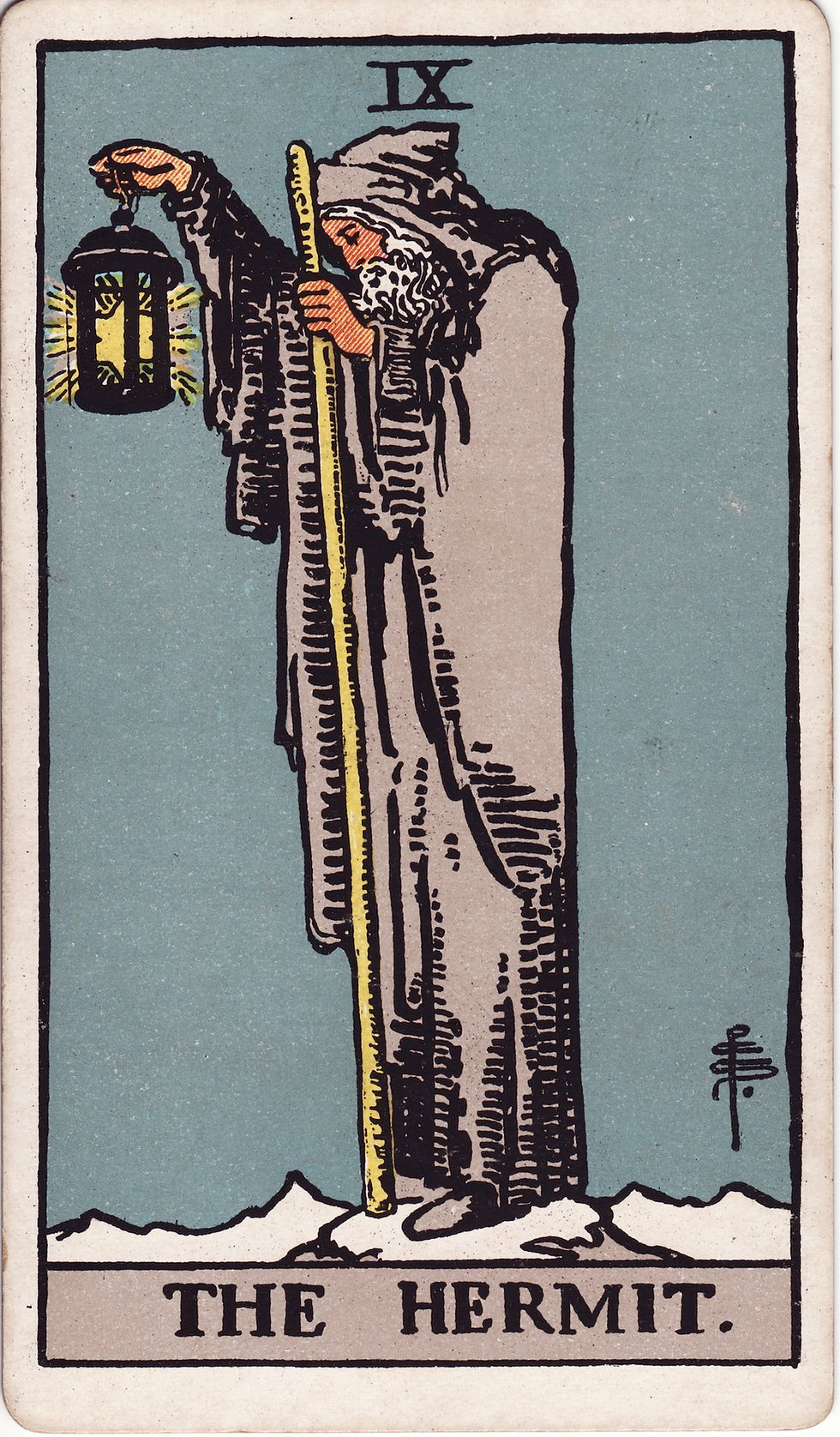 The Hermit Tarot card — symbol of introspection, wisdom, and solitude.