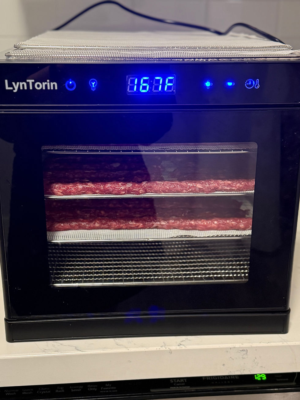 Dehydrator working at 167°F.