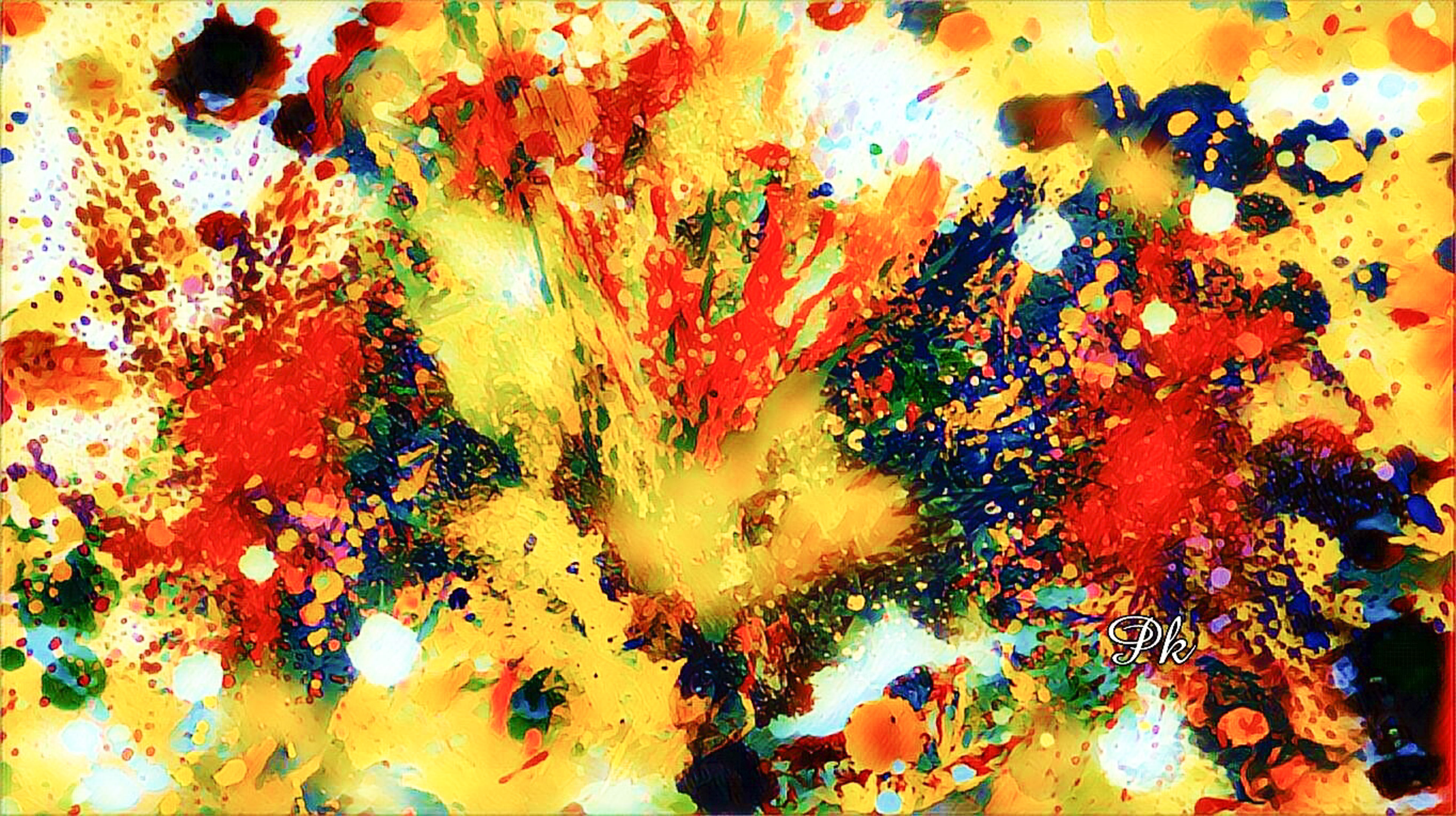 Abstract Color Splash Golden