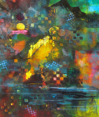 Crosswalk - Helen Wheatley, Mixed Media Painting, Abstract.jpg